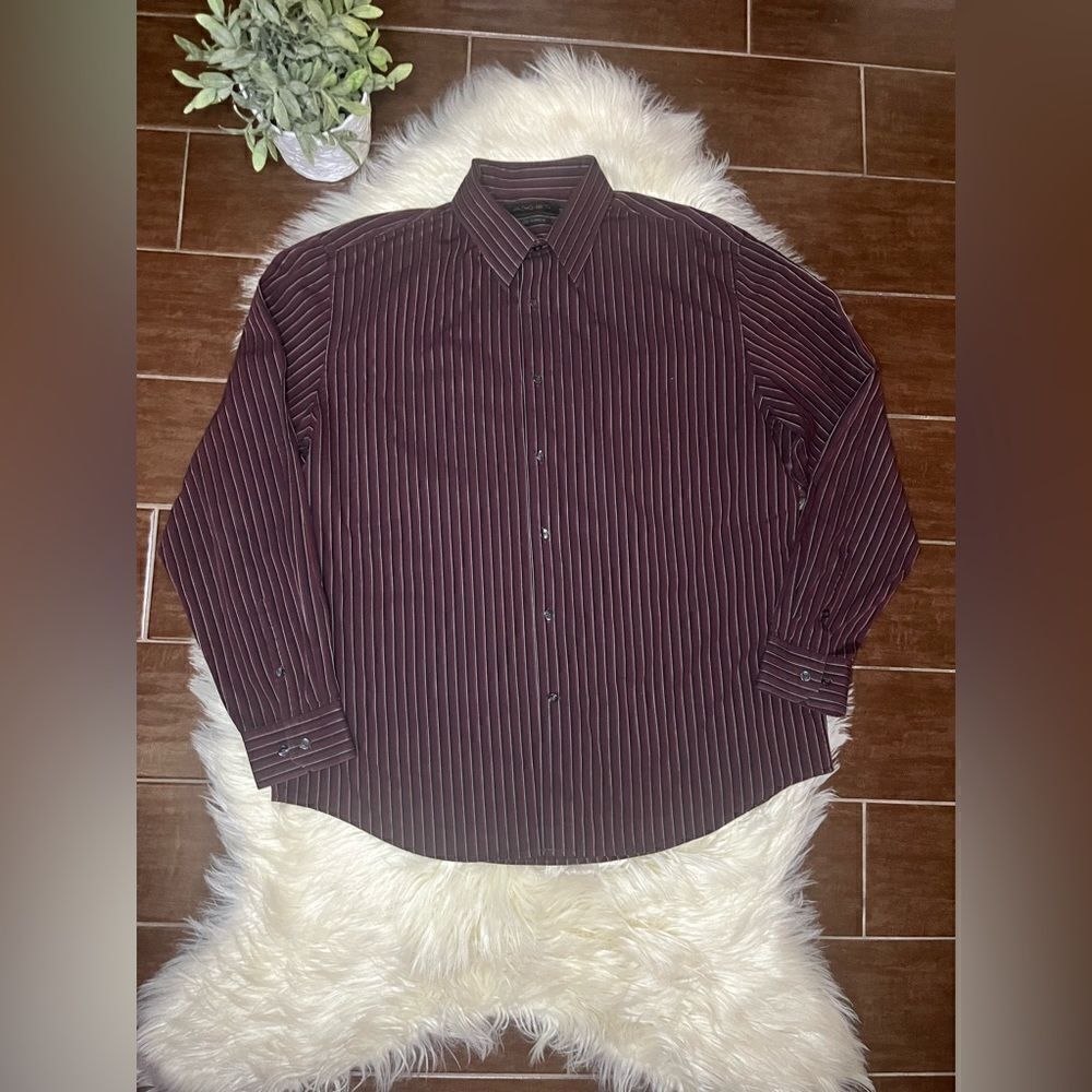 Axist burgundy striped button down sz XL